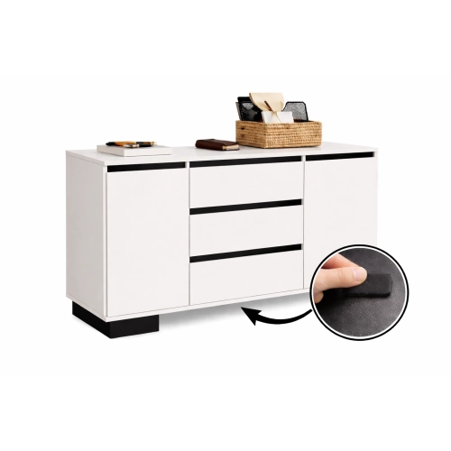 Komoda 2D3S BIA ALFA Komoda Biała z Szufladami do Salonu, Sypialni 145 cm